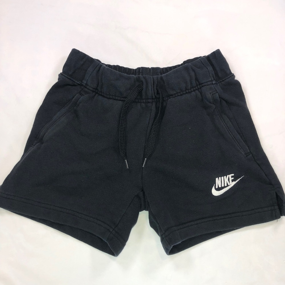 Nike Sportswear Essential Fleece Shorts Black Drawstring Logo Womens Medium